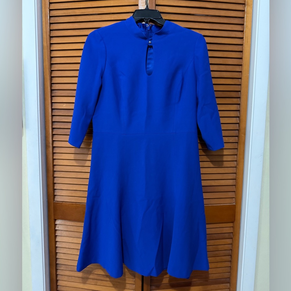 White House Black Market worn once Royal Blue Midi Dress, Size 14